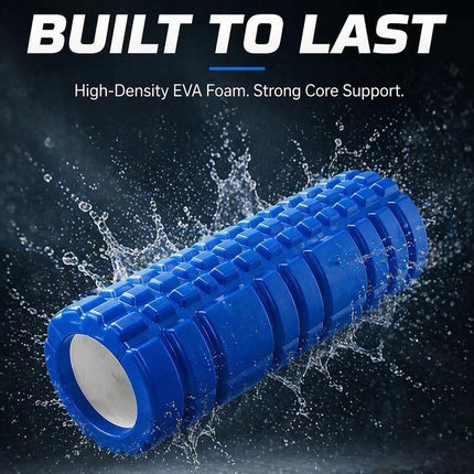 Foam Fitness Roller Blue Deep Tissue Massage Grid Muscle Trigger Point Muscles