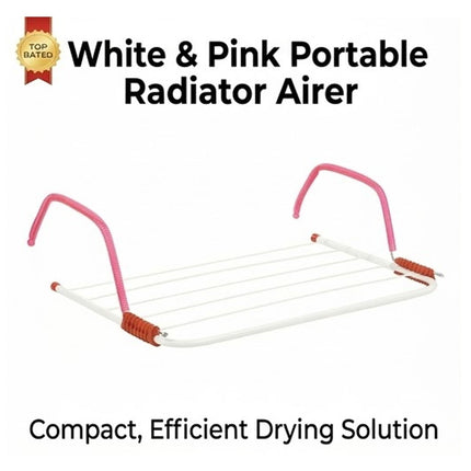 Radiator Laundry Airer Dryer Rack 5 Bar Folding Clothes Towel Washing Rack 3M