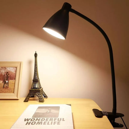 LED Desk Lamp Clip On Reading Light 8W Eye Care Flexible 10 Brightness Levels