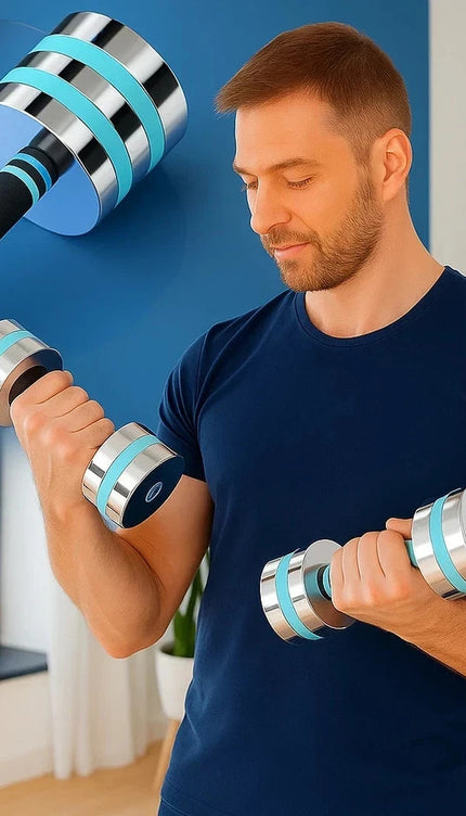 Adjustable Dumbbell Pair 10kg Anti Slip Grip Gym Weight Lifting Workout Dumbbell