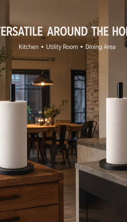 Kitchen Roll Holder Matt Black Stainless Steel Freestanding Paper Towel Stand