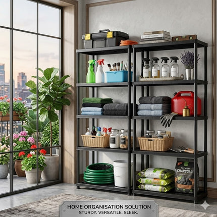 Storage Shelves 4/5 Tier Plastic Home Garage Rack