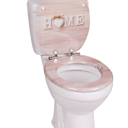 18" UNIVERSAL BATHROOM TOILET SEAT WOODEN EASY FIT WC SEAT WITH FITTINGS