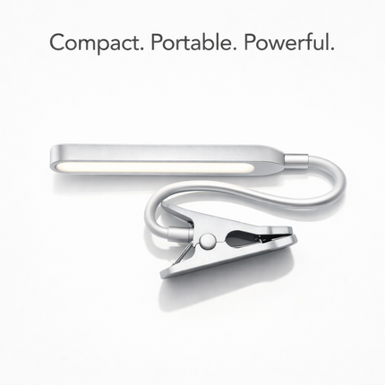 Desk Lamp LED Clip Flexible  On USB Powered Reading Study Night Light Silver