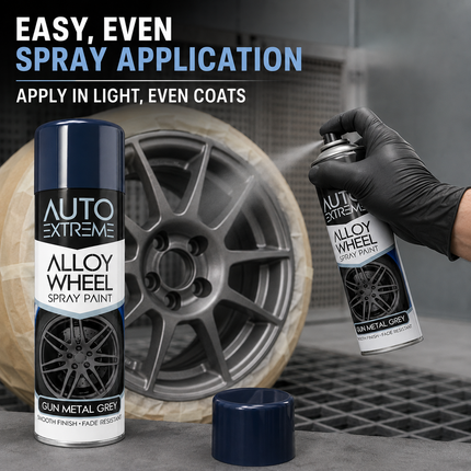2x AX Gun Metal Grey Alloy Wheel Spray Paint 300ml Smooth Finish Fade Resistant