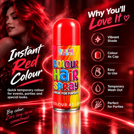 Hair Colour Spray 200ml Temporary Wash Out Halloween Fancy Dress Party 6 Colours
