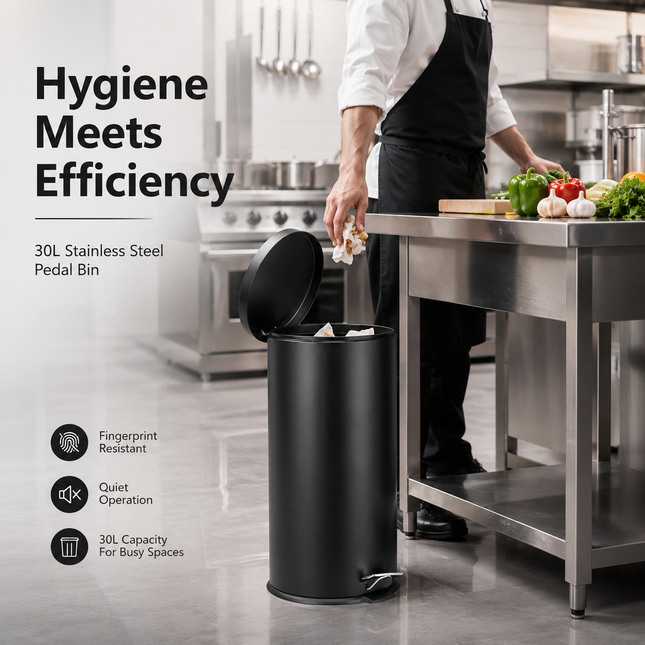 30L Pedal Bin With Removable Inner Bucket