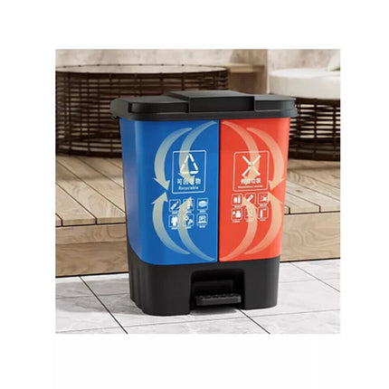 16L 20L 40L Recycling Pedal Bin Double Compartment Kitchen Waste Dustbin
