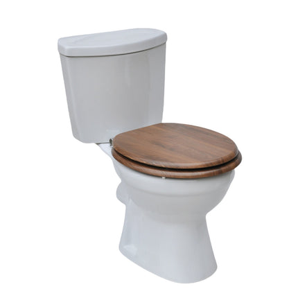18'' Universal Wooden Toilet Seat Easy Fit Bathroom WC Seat with Fittings