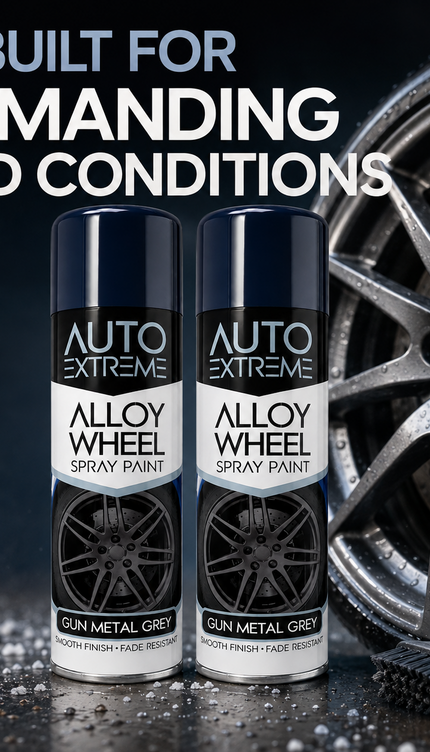 2x AX Gun Metal Grey Alloy Wheel Spray Paint 300ml Smooth Finish Fade Resistant
