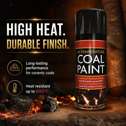 Black Coal Spray Paint 400ML High Temp Heat Resistant Ceramic Stove Gas 2-Pack