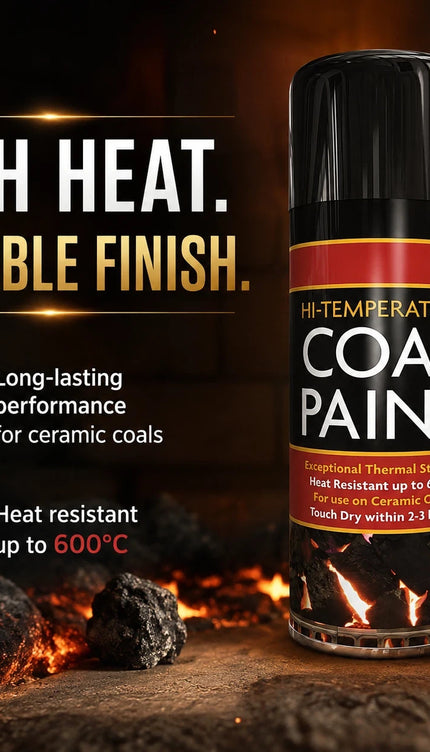 Black Coal Spray Paint 400ML High Temp Heat Resistant Ceramic Stove Gas 2-Pack