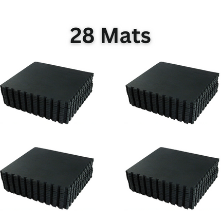 Black Interlocking Mat Yoga Exercise Gym Fitness Gymnastics Soft Foam  60x60cm