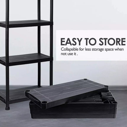 2x 5-Tier Heavy Duty Shelving Rack Black Plastic Unit