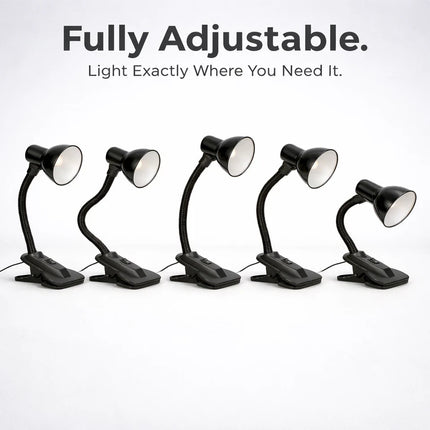 LED Desk Lamp Clip On Adjustable Office Study Table Clamp Reading Light Black