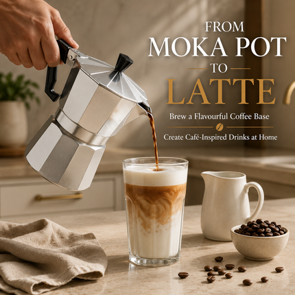 Moka Pot Stovetop Aluminium Italian Espresso Ground Coffee Latte Maker 100ml