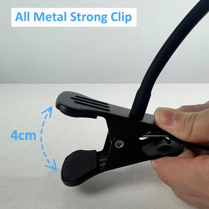 LED Desk Lamp Clip On Reading Light 3W Eye Care Flexible 10 Brightness Levels
