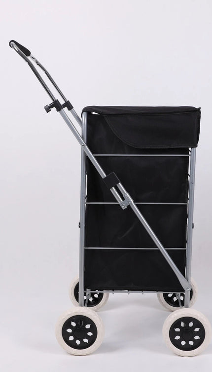 4 Wheel Shopping Cart Trolley Folding With Insulated Cooler Bag 60L Bag CaseUsed