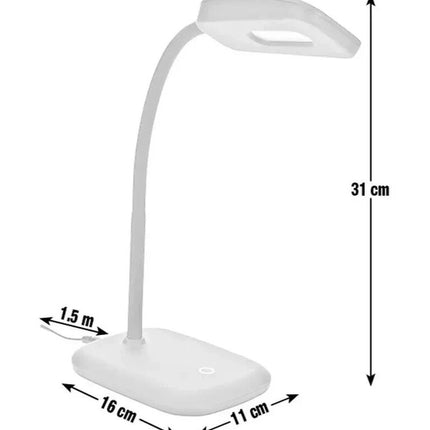 Silby Soft Touch LED Desk Lamp Black Flexible Neck 3 Levels Brightness B/Damage
