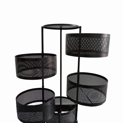 6 Tier Storage Rack Kitchen Rotating Vegetable Serving Trolley Cart Bath Shelf