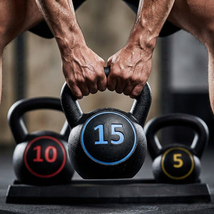 Kettlebell Weight Set 3pcs Weight Lifting Exercise 30LB Home Gym Fitness Workout