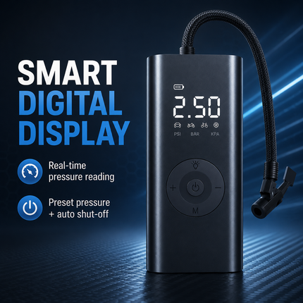 Car Tyre Inflator 150PSI Cordless Air Compressor Digital Pump 3000mAh Battery