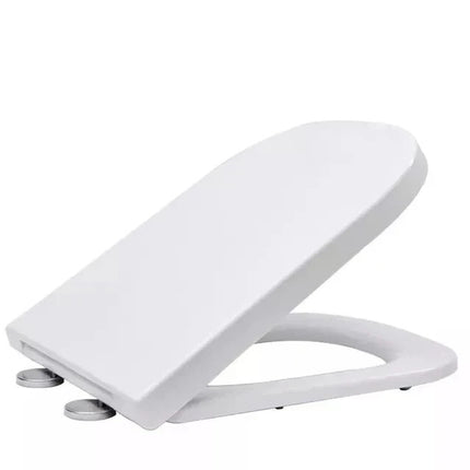 UF Soft Close 18in Universal Bathroom Toilet Seat White WC Seat with Fittings