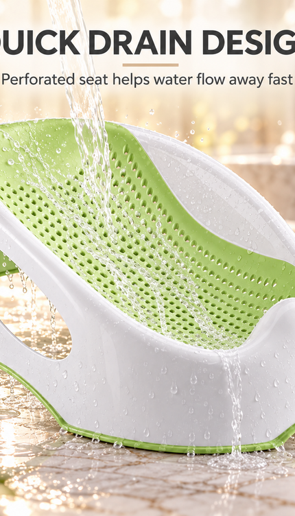 Baby Bath Support Seat Infant Bath Lounger Non Slip Ergonomic Quick Drain