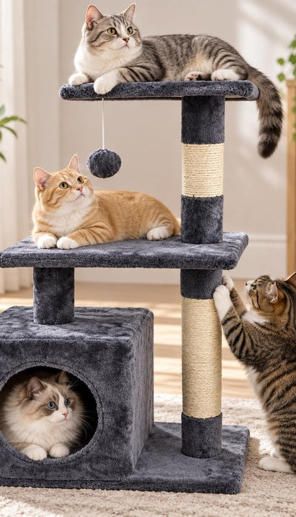 85cm Cat Tree Tower Sisal Scratching Post Condo Perch Activity Centre for Cats