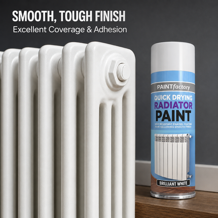2x Cast Iron Radiator Spray Paint 400ml Brilliant White Aerosol Real Feel Effect