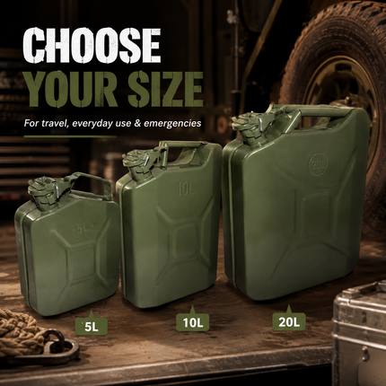 Metal Jerry Can 5L 10L 20L & Spout Heavy Duty Petrol Diesel Storage Container