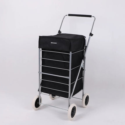 Folding Shopping Trolley Cart 4 Wheel With 60L Insulated Cooler Bag Portable