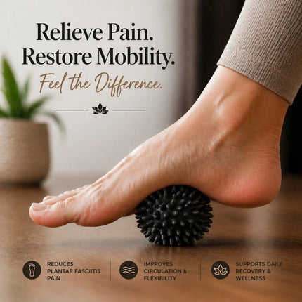 Massage Ball Set Black Muscle Relieve Pain Therapy Lacrosse Spiky Balls 6.1 &7cm