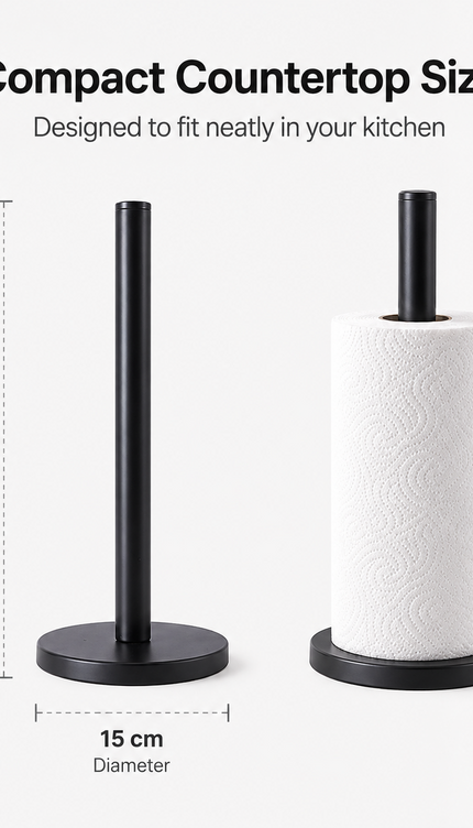 Kitchen Roll Holder Matt Black Stainless Steel Freestanding Paper Towel Stand