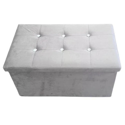 OTTOMAN STORAGE BOX FOLDING STORAGE OTTOMAN POUFFE BENCH SEAT TOY BOX 76cm