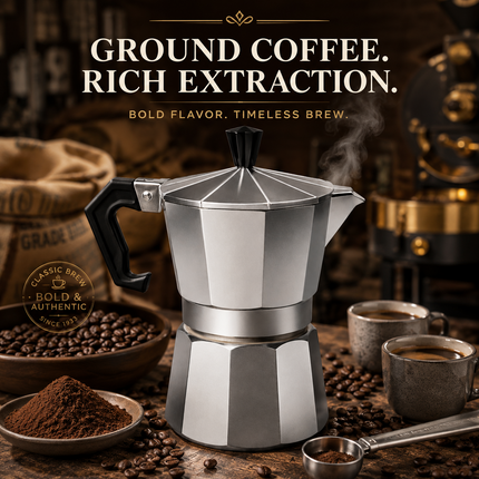 Moka Pot Stovetop Aluminium Kitchen Italian Espresso Ground Coffee Latte Maker