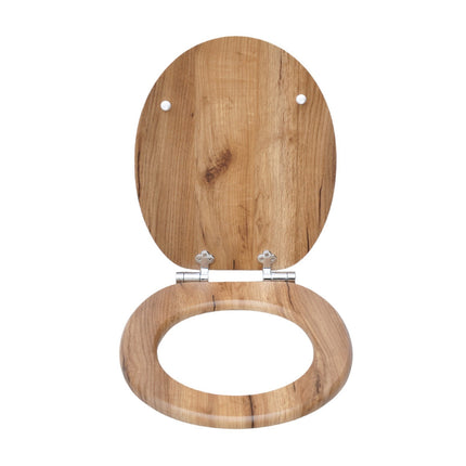 18" UNIVERSAL BATHROOM TOILET SEAT WOODEN EASY FIT WC SEAT WITH FITTINGS