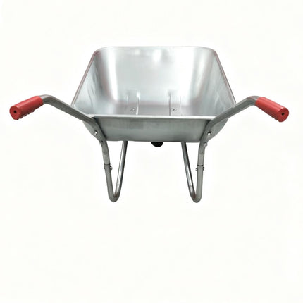 Wheelbarrow Home Garden Cart Galvanised Metal with Pneumatic Tyre Silver 130kg