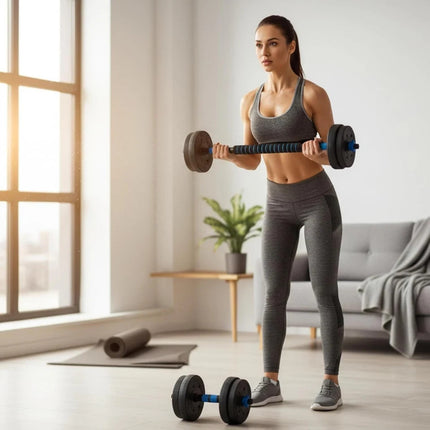 15kg Adjustable Dumbbell Set with Push Bar