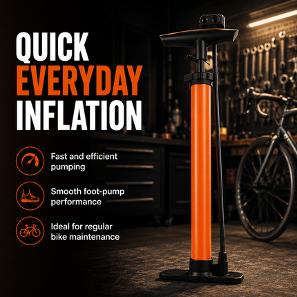 Bike Pump Bicycle Floor Air Pump With Gauge Presta & Schrader tire 140Psi