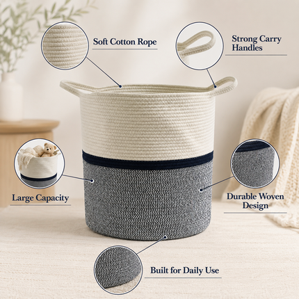 Cotton Rope Laundry Basket