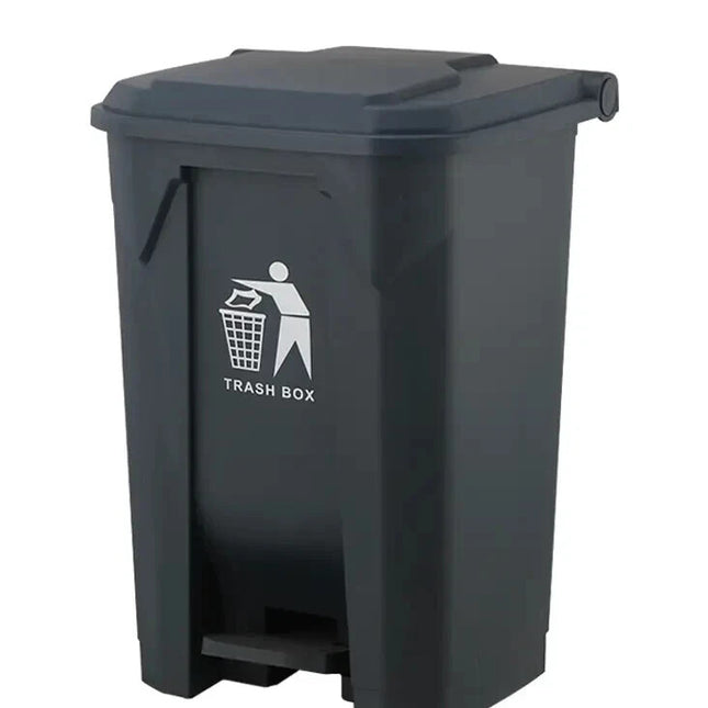 80L Black Recycling Pedal Bin – Waste Trash Dustbin for Kitchen Home Office