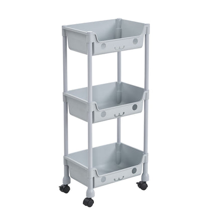 3/4 Tier Storage Trolley Cart on Wheels 4 Tier Kitchen Bathroom Laundry Rolling