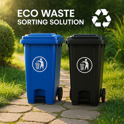 Outdoor Wheelie Bin Trash Can 100L/120L EN840 Large Rubbish Waste Dustbin