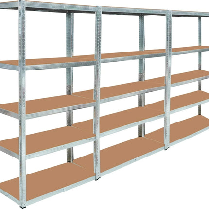 Pack of 3 Steel Garage Shelving Units – Silver
