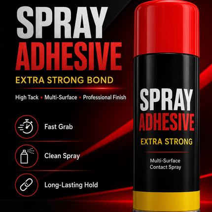 Heavy Duty Spray Adhesive Glue 500ml Extra Strong Bond Carpet Tile Fabric