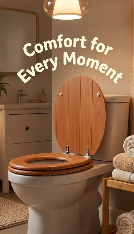 MDF Toilet Seat with Zinc Alloy Hinges – Assorted Colours & Designs