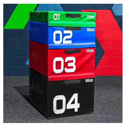Soft Foam Plyometric Jump Box Set Stackable Gym Fitness Exercise Plyo Boxes
