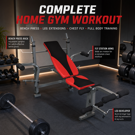 Multi Functional Weight Bench Press Gym Adjustable Exercise Workout Bench Press