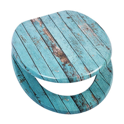 18" Universal Toilet Seat MDF Wooden Bathroom WC Easy Fit + Fittings Novelty